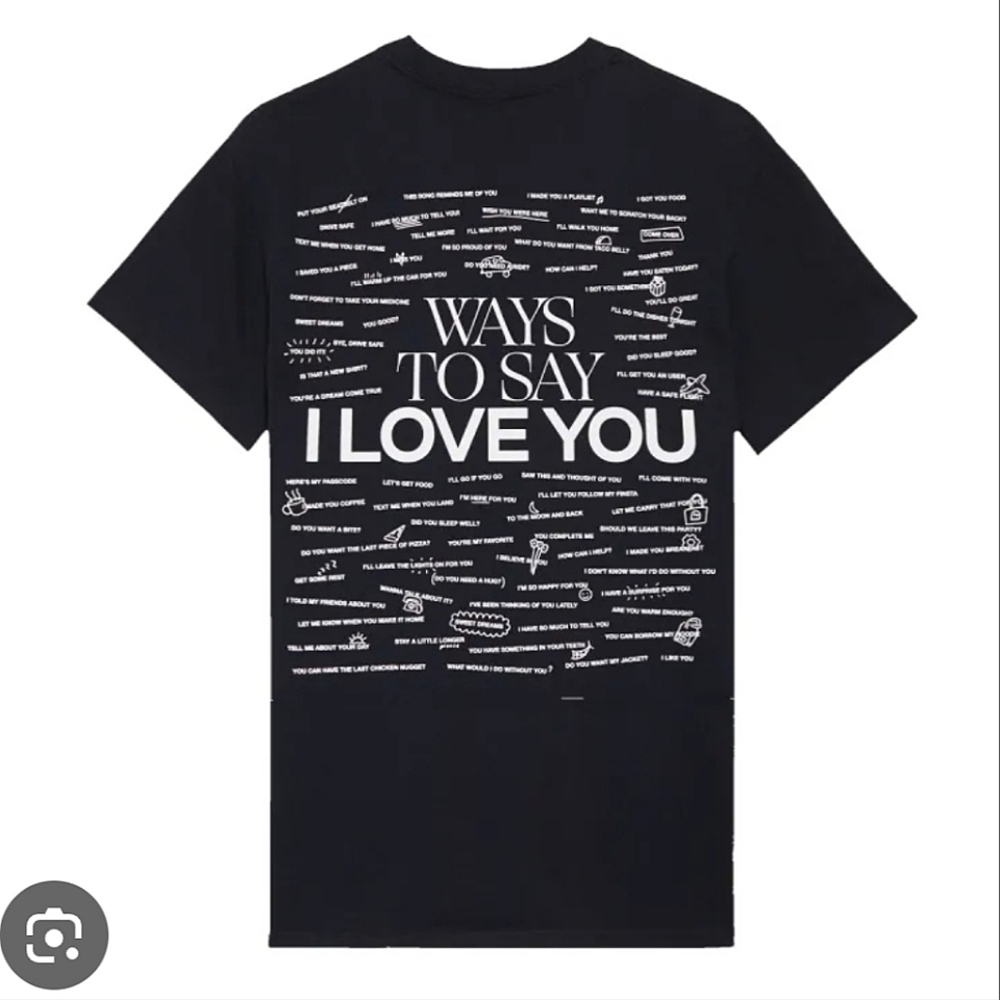 Lonley Ghost Ways To Say I Love You Tee L Graphic Tee Black White Contemporary